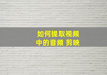 如何提取视频中的音频 剪映